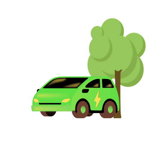 Elektrisches Mopedauto von CITRIDE vor Bäumen